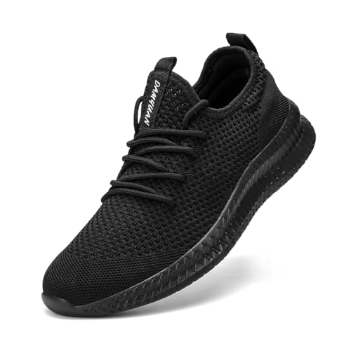 Women's All Black Non-Slip Lightweight Walking Tennis Shoes - Size 8