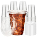 16 oz Disposable Iced Coffee Cups with Lids - Pack of 100 Clear Plastic Drink Cups