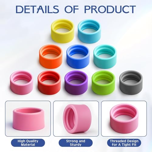 20 Pcs Talkie Color Bands for Two-Way Radio Antennas - Replacement Rubber Rings