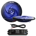 Bluetooth Marine Speakers 6.5 Inch Low Profile Waterproof with LED Lights - Black