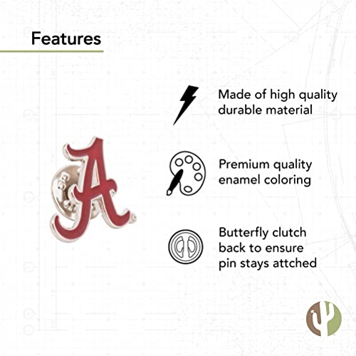 University of Alabama Desert Cactus Metal Lapel Pin with Enamel Finish