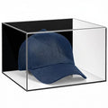 Wall Mount Baseball Hat Display Case Acrylic with UV Protection - Black Backplate