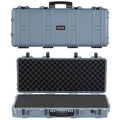 36 Inch VEVOR Waterproof Hard Rifle Case with Wheels, 4-Layer Foam, Lockable, Grey
