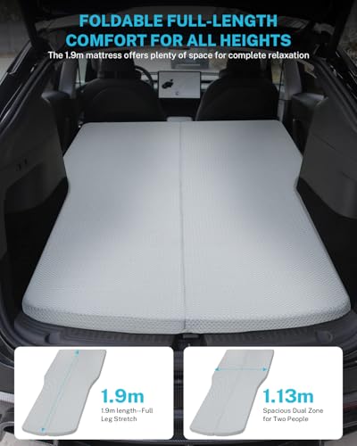Gonex Foam Mattress for Tesla Model Y & 3 - Car Camping Bed, Supportive 2-Inch High-Density Foam, Foldable & Removable Cover