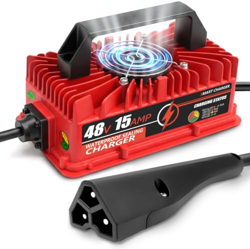 48V Golf Cart Battery Charger Waterproof Smart Trickle Charger for EZGO RXV & TXT