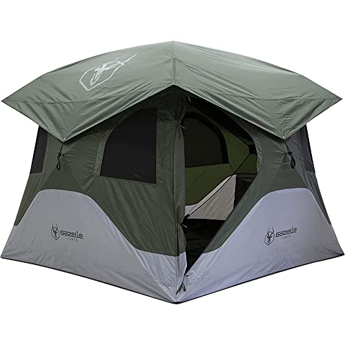 4-Person Pop-Up Camping Tent with Waterproof UV-Resistant Mesh Hub Setup