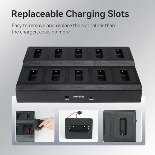 Retevis RT22 Walkie Talkie Charger 10-Way Multi-Unit Charging Station - 1 Pack