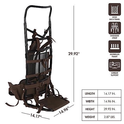 Timber Ridge Aluminum Frame Hiking Backpack - Lightweight & Foldable for Camping & Travel