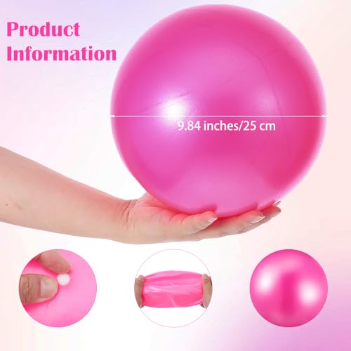 Mini Pilates Balls Set - Pink & Purple 9 Inch Exercise Stability Balls for Yoga, Fitness, Therapy