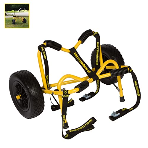 Kayak Canoe Transport Trailer - Heavy Duty Trolley with Airless Wheels, Straps, 150 lbs Capacity