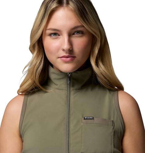 Columbia Women's Leslie Falls Dress II Small Stone Green Sun-Blocking Nylon Dress with Pockets