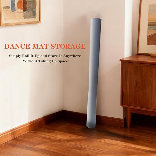 Black Portable Marley Dance Floor 6.6x3.9ft Non-Slip Vinyl Practice Mat for Ballet & Studio