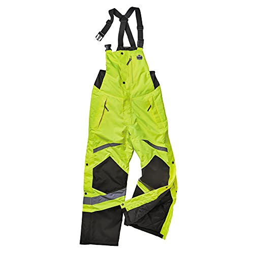 Ergodyne GloWear 8928 Lime Medium Insulated High-Visibility Bib Overalls