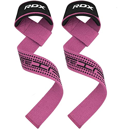 Pink Dotted Cotton Weightlifting Straps with Neoprene Padding - One Size