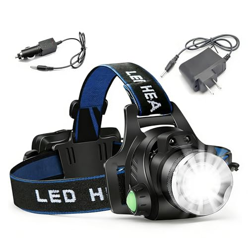 Rechargeable LED Headlamp with 3 Modes & Zoom - Super Bright Head Light A