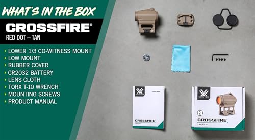 Vortex Crossfire Gen II - Tan, 2 MOA, Waterproof, 50K Battery Life