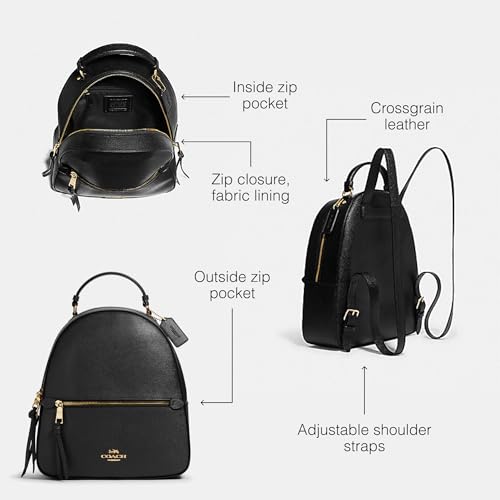 Coach Jordyn Backpack Black One Size Crossgrain Leather