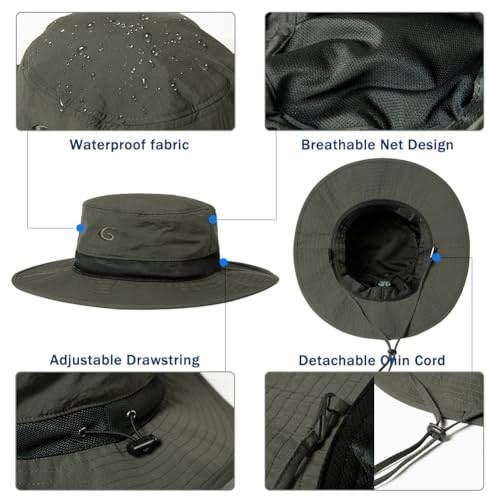 Oversized Waterproof Mesh Sun Hat with Wide Brim for Big Heads