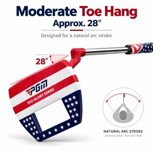 Golf Mallet Putter 34-inch Right Handed High-MOI Patriotic Design for Men & Women