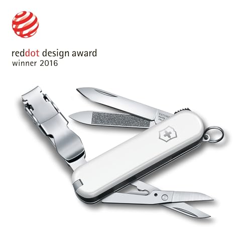 Victorinox Nail Clip 580 Swiss Army Pocket Knife - Small Multi-Tool with 8 Functions - White Variation