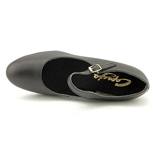 Women's Tap Shoes - Black 8.5 Manhattan Xtreme Leather Tap Shoe with Non-Slip Heel