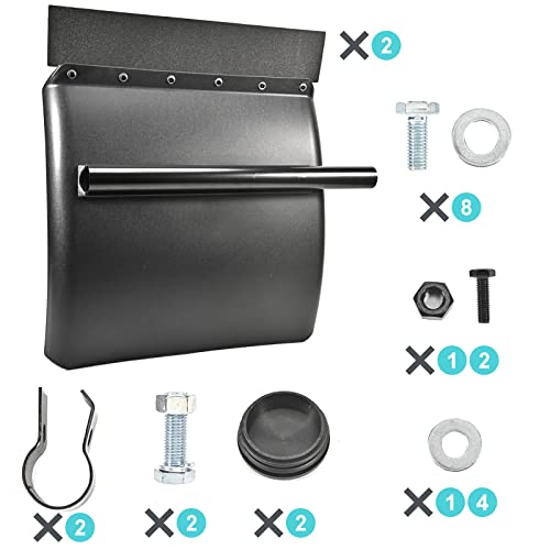 BHTOP Semi Truck Quarter Fenders Set 24x24 Black Poly with Mounting Kit - Left & Right