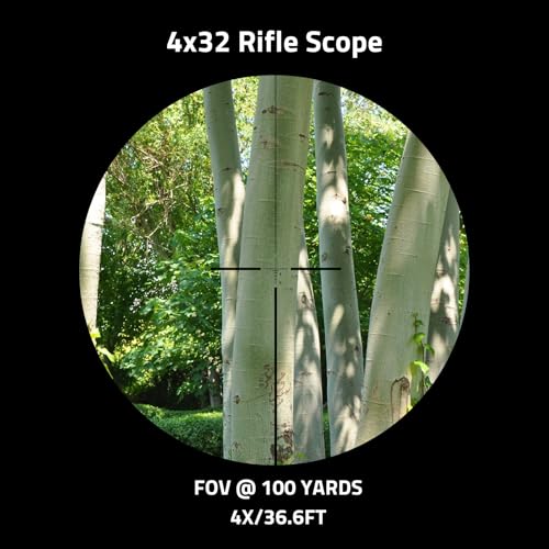 CVLIFE 4x32 Prism Hunting Rifle Scope with BDC Reticle and 3-Color Illuminations