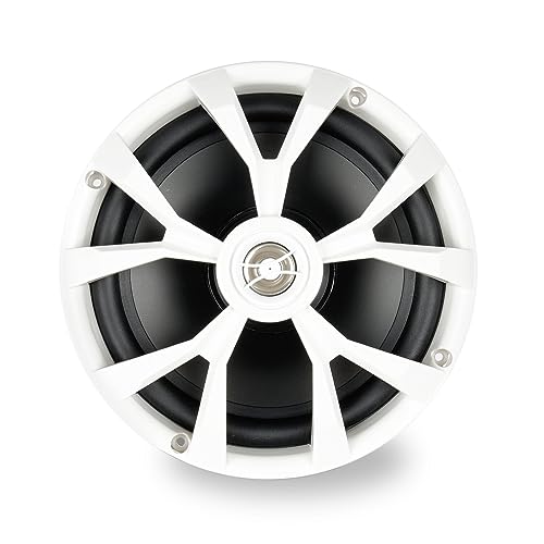 BELVA 8-Inch White 2-Way Marine Coaxial Speakers Pair - 500W Peak Power