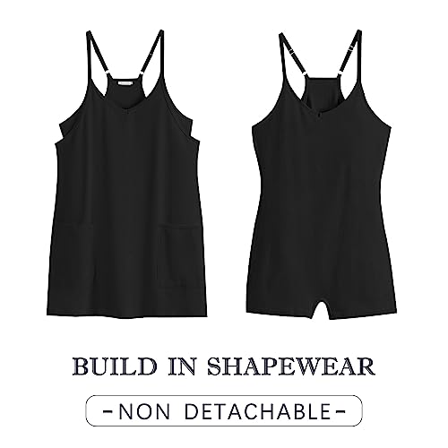 Caracilia Women's Athletic Tennis Dress with Built-in Shorts and Pockets - X-Small Black