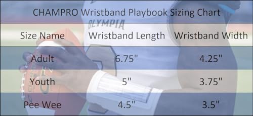 Adult Quarterback Playbook Wristband Triple Set - Pee Wee White
