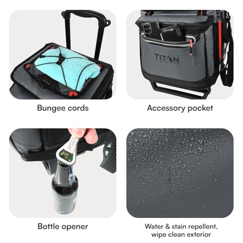 Titan 60 Can Wheeled Cooler with Wheeled Cart - Sharkskin Grey, Ice Up to 3 Days