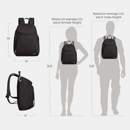 Black Travelon Anti-Theft Classic Backpack - RFID & Slash-Resistant Security