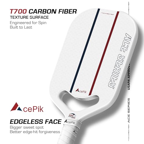 Acepik T700 Carbon Fiber Pickleball Paddle - Lightweight, USAPA Approved