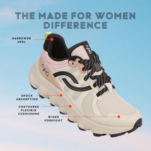 Ryka Women's Podflow TR Hiking Shoe - Beach Beige/Black, Trail & Walking