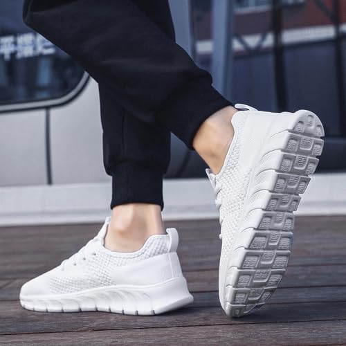 Men's Running Tennis Shoes Gym Sneakers Walking Athletic Shoes - White 10/B
