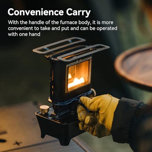 Thous Winds Retro Silver Camping Oil Lantern with Portable Stove, Stainless Steel Outdoor Light & Heater
