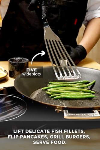 7.5-Inch Fish Spatula - Slotted Stainless Steel Kitchen Tool