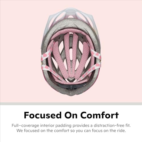 Child Bike Helmet Pink Hearts for Kids 5-8 Years Schwinn Thrasher Variation