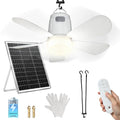Lumtide 20'' Solar Ceiling Fan with 20000mAh Battery & Dimmable Light, Portable Outdoor Fan with Remote for Gazebo, Tent, RV