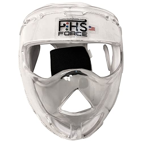 Senior White Field Hockey Face Mask - Transparent Penalty Corner Protection