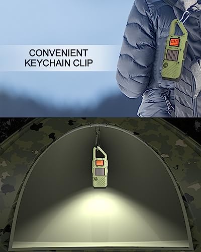 Emergency Walkie Talkies with NOAA Weather Alerts & FM Radio, 10-Mile Range, Solar & Crank Power