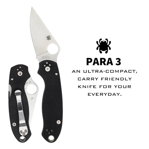 Spyderco Para 3 Folding Pocket Knife - CPM S45VN Steel, PlainEdge
