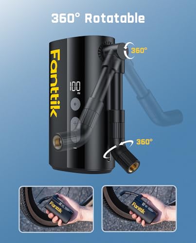 Electric Bike Pump 150 PSI Portable Tire Inflator with Auto Shutoff