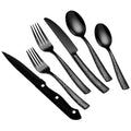 48-Piece Stainless Steel Flatware Set with Hammered Finish for 8 - Dishwasher Safe Silverware