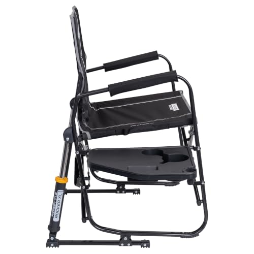 GCI Outdoor Freestyle Rocker XL with Side Table - Black Folding Rocking Chair