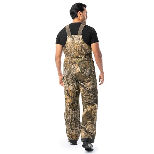 Realtree Men's Insulated Flex Duck Bibs XL - Realtree APX Hunting Overalls