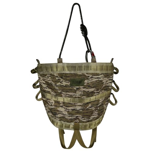 Lightweight Camo Tree Saddle for Hunting - Gen 1 with Adjustable Bridge & Accessories - Bark Camo