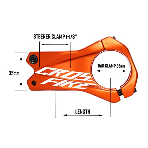 Funn Crossfire MTB Stem - Red, 35mm Clamp, Zero Rise, Compatible with Mountain Bikes