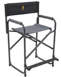 Outdoor Folding Director's Chair - Extra Tall with Flip-Down Footrest, Charcoal Variation