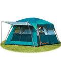 KTT Green New Large Family Tent 8-10-12-14 Person Waterproof 2 Rooms 3 Doors
